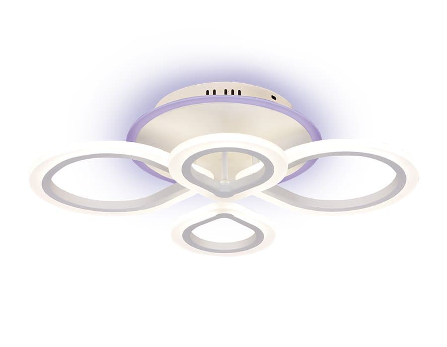 Ambrella Потолочный светодиодный светильник с пультом и RGB подсветкой FA521/4 WH белый 88W+7W 650*410*80 (ПДУ РАДИО 2.4)