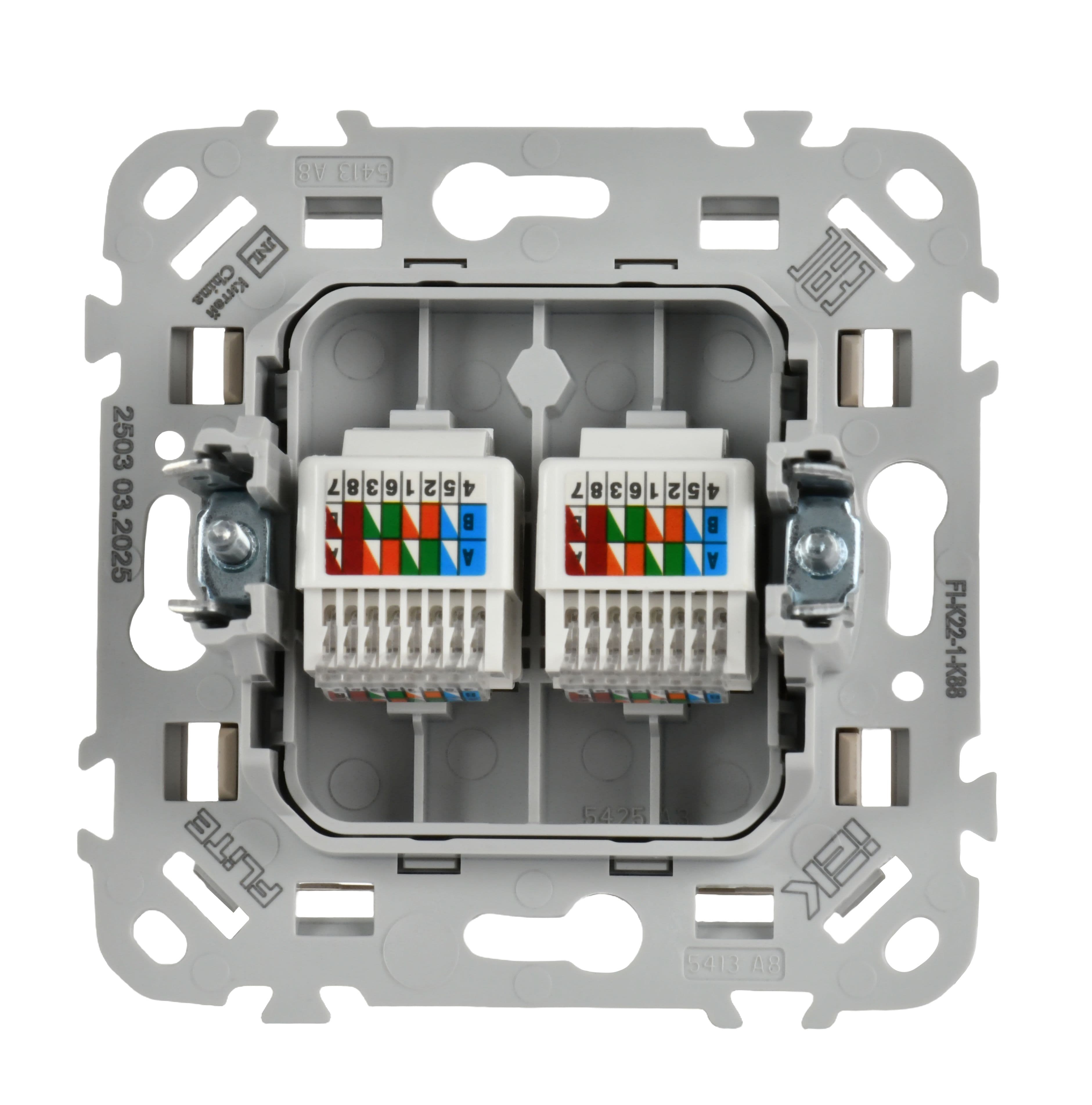 IEK FLITE Льняной Розетка 2-местная компьютерная RJ45 категория 5Е UTP — миниатюра 3
