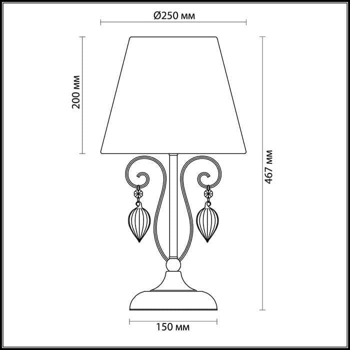 Odeon Light 3921/1T ODL18 531 бронза/ткань/стекло Настольная лампа IP20 E14 40W 220V NIAGARA — миниатюра 3