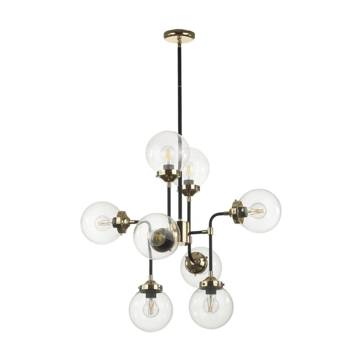 Odeon Light 4971/8 LOFT ODL22 477 черный/золотой/прозрачный/стекло Люстра E27 8*40W PRIAMA