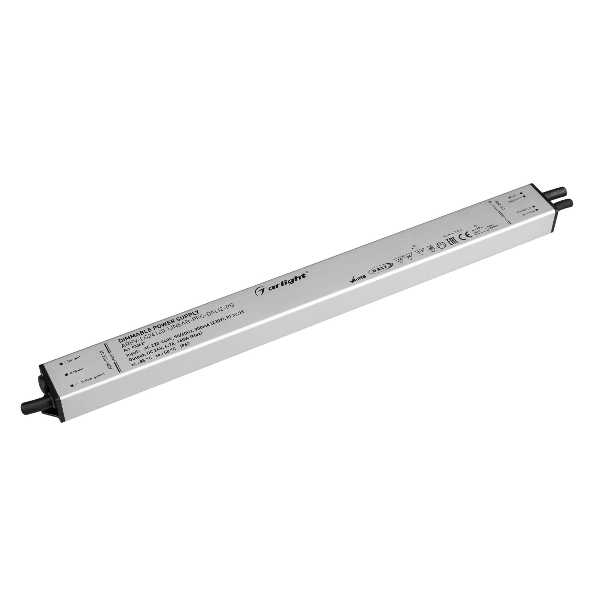 Arlight Блок питания ARPV-LG24160-LINEAR-PFC-DALI2-PD (24V, 6.7A, 160W) (IP67 Металл, 5 лет) 033429 — миниатюра 1