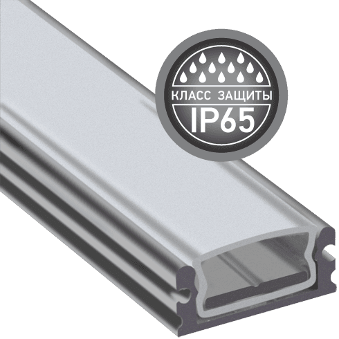 Jazzway Профиль влагозащищенный PAL 1808 (2м) (с мат.рассеив) IP65 .1037480