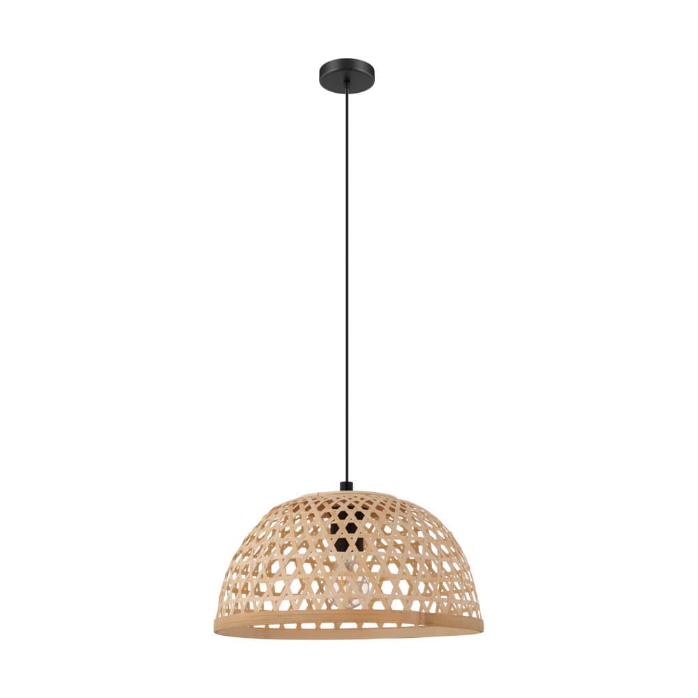 Eglo 43253 Подвес CLAVERDON, 1x40W (E27), 370, H1100, сталь, черный/дерево, натуральный