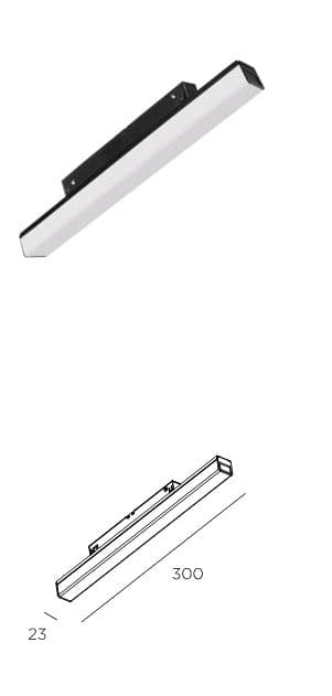 Technolight Лайн 300 48В 6Вт 3000К 90+ 120° недиммируемый RAL 9005 черный 86206-3K-01-BK