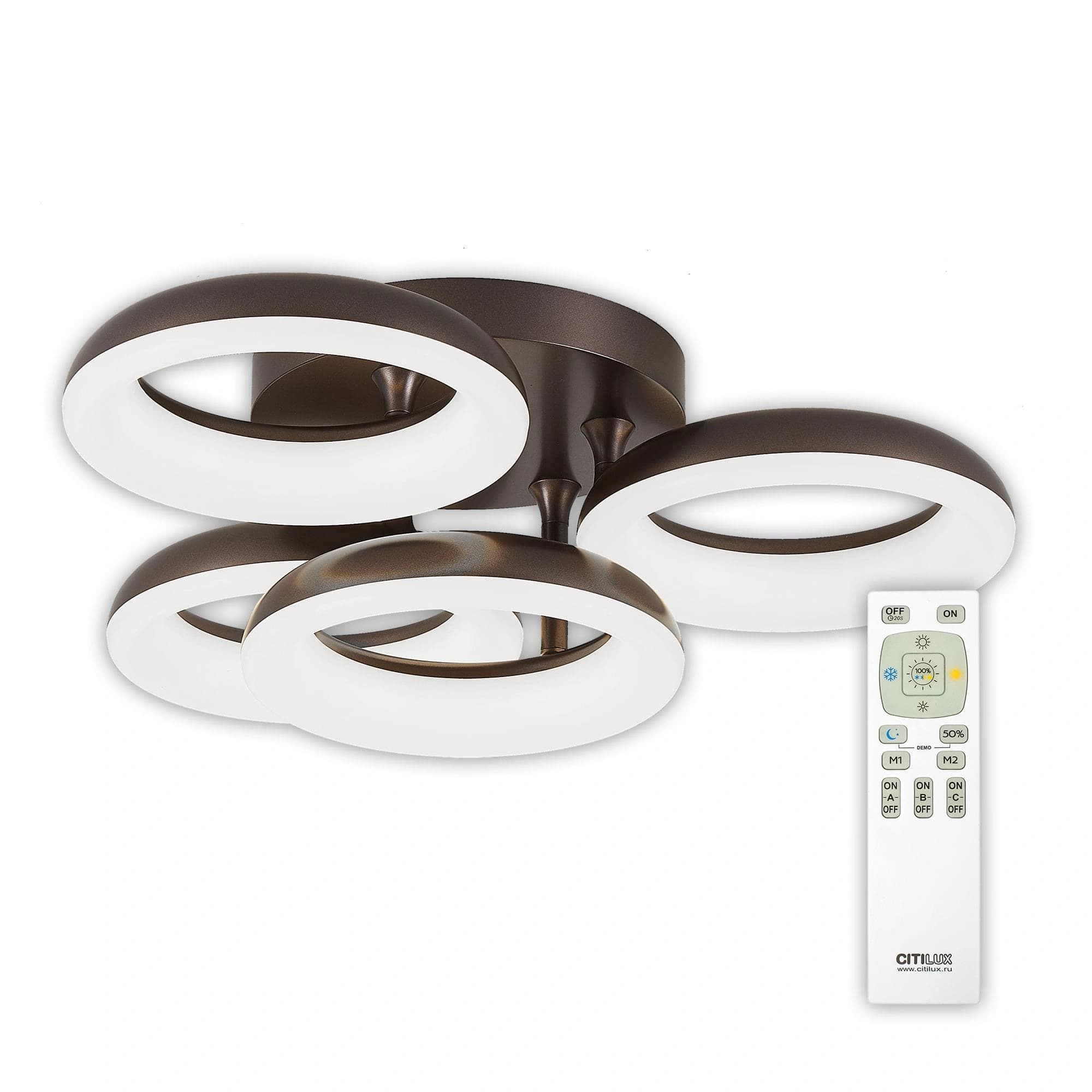 Citilux CL225145R Паркер Кофе Светильник LED Люстра с пультом — миниатюра 1