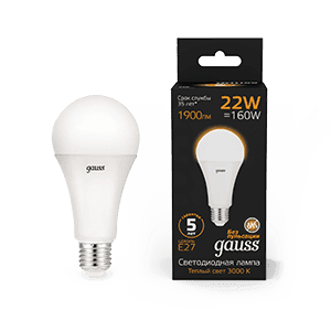 Gauss Лампа A70 22W 1900lm 3000K E27 LED 102502122