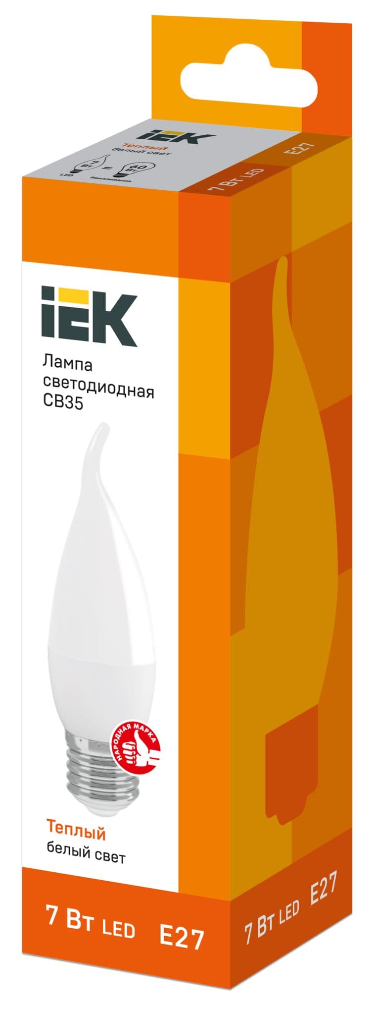 IEK Лампа светодиодная ECO CB35 свеча на ветру 7Вт 230В 3000К E27 — миниатюра 3