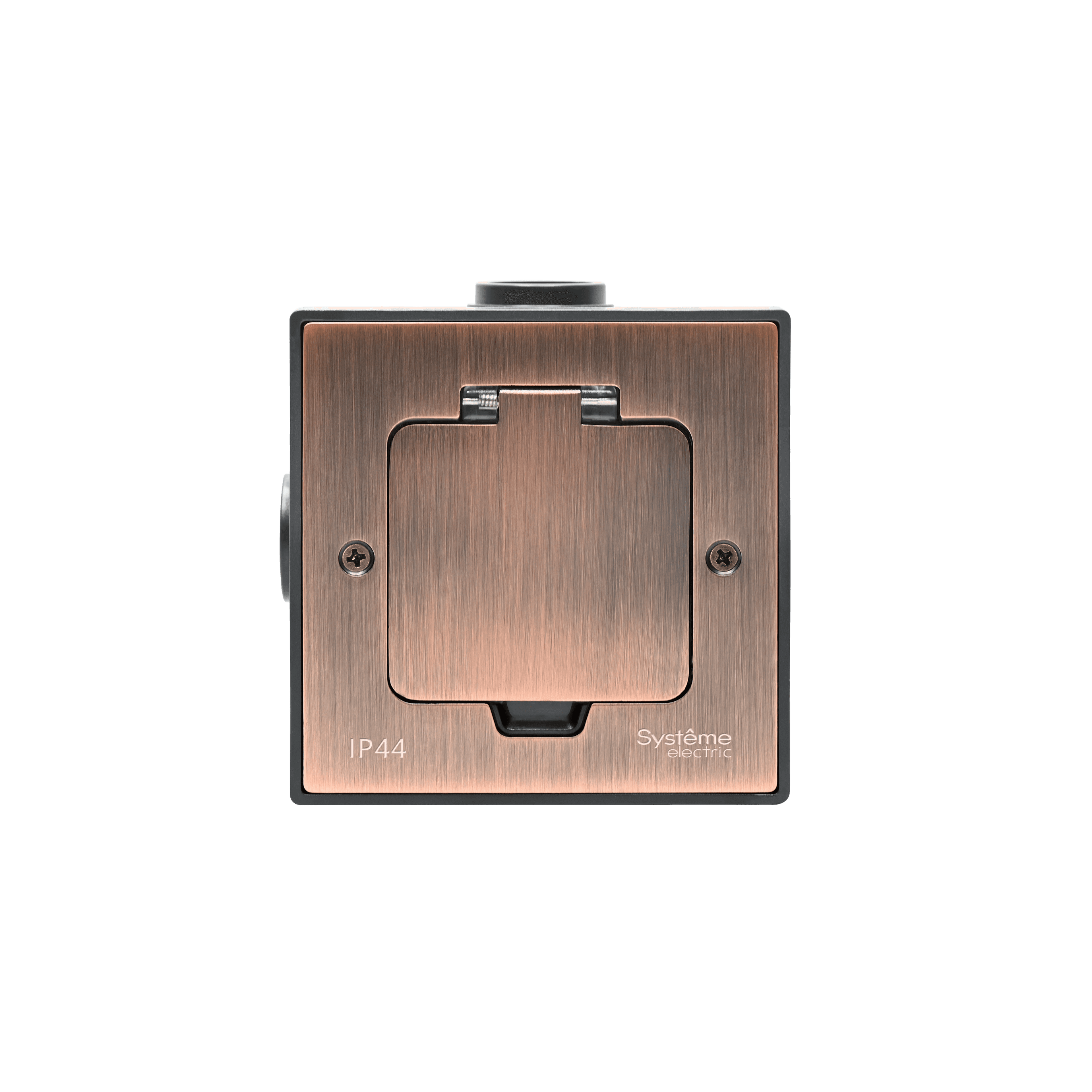 Systeme Elecrtic MultiDesk Медь Лючок на 2 модуля IP44 с монтажной коробкой для бетонных полов, тип MDK20 — миниатюра 4