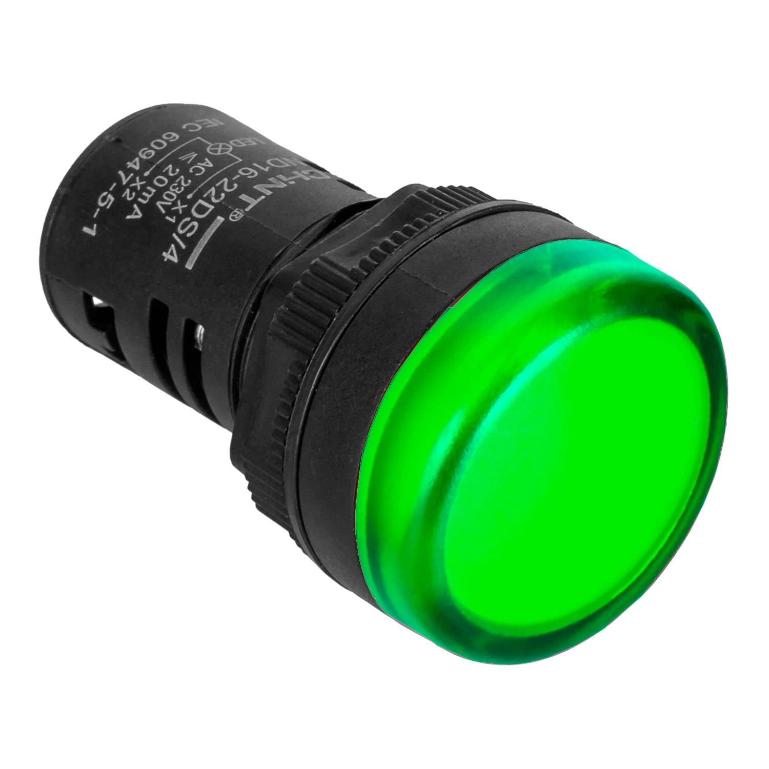 CHINT Индикатор ND16-22DS/4C зеленый, компактный, встр. конденсатор, IP65 АС230В (R)