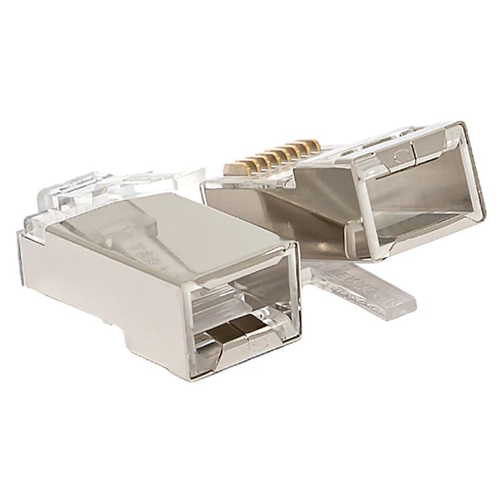 EKF Коннектор RJ-45 TERACOM экранированный 8P8C Cat.5E универсальный (упак.20шт) — миниатюра 1