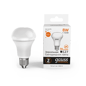 Gauss Лампа Elementary R63 8W 650lm 3000K Е27 LED 1/10/50 63218