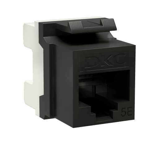 DKC Модуль Keystone RJ45 CAT5E неэкранированный, 180 градусов, черный (форм-фактор A10)