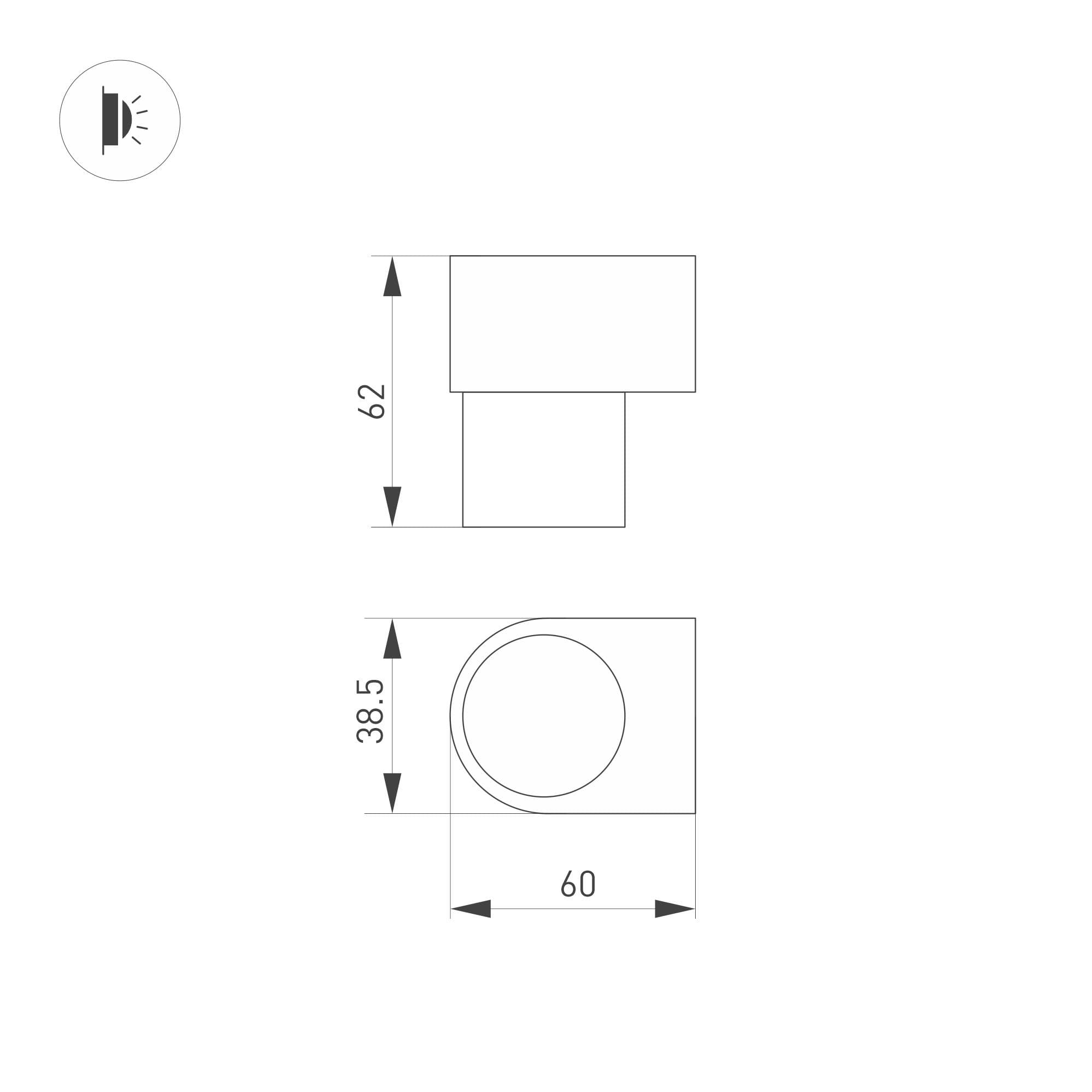 Arlight Светильник SP-SPICY-WALL-MINI-S60x39-3W Warm3000 (BK, 40 deg, 230v) (IP20 Металл, 3 года) 035538 — миниатюра 2