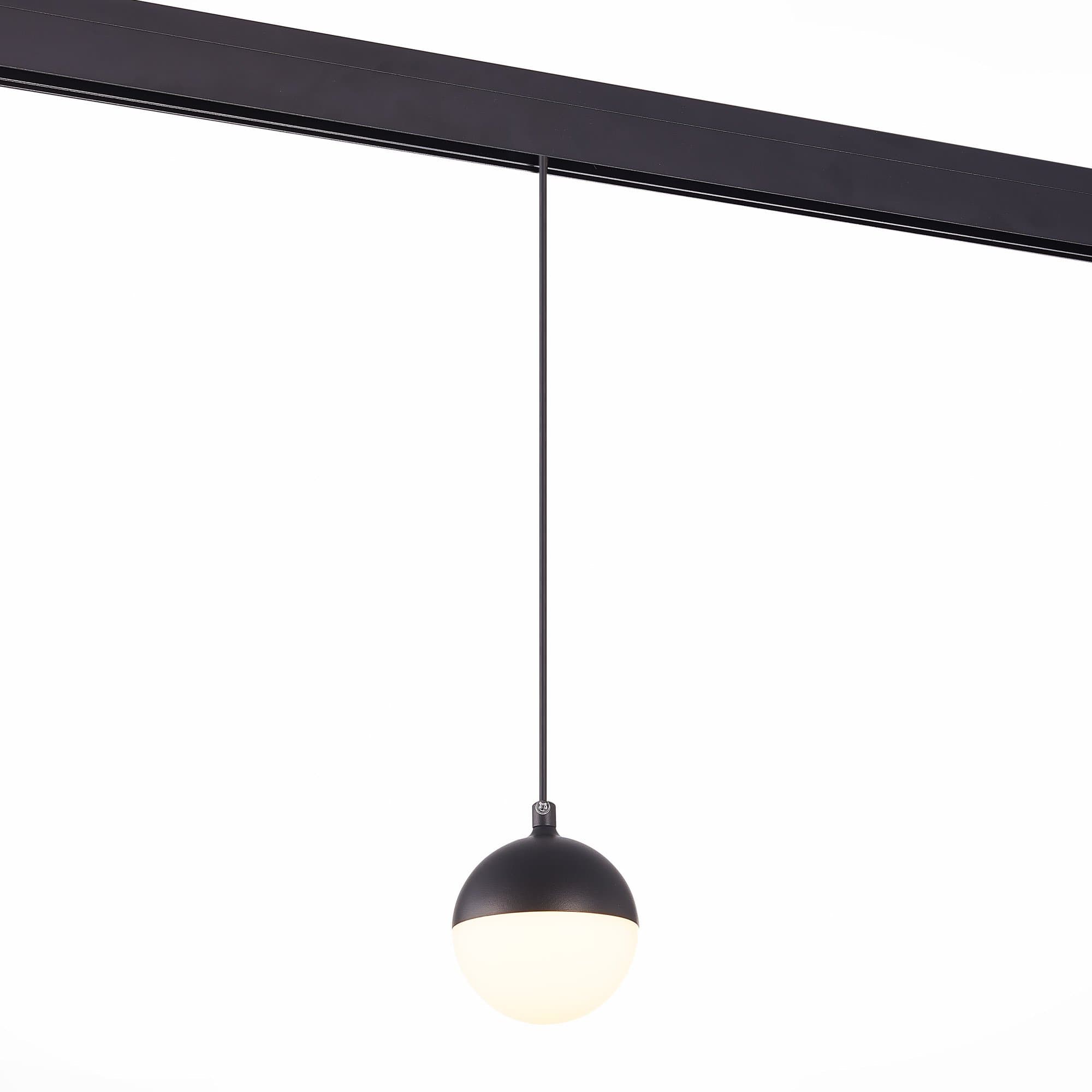 ST Luce ST358.443.07 Магнитный трековый светильник подвесной Черный LED 1*7W 4000K 520Lm Ra>80 120° IP20 D90xH90 48V