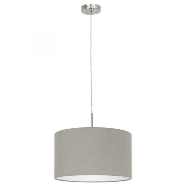 Eglo 31572 Подвес PASTERI, 1х60W (E27), Ø380, никель матовый/текстиль, серо-коричневый — миниатюра 1