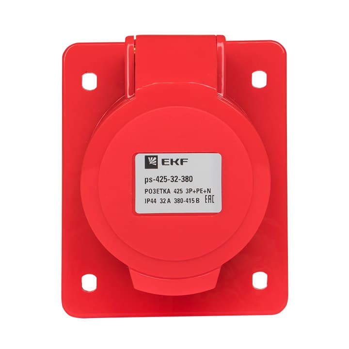 EKF PROxima Розетка стационарная внутренняя 425 3Р+РЕ+N 32А 380В IP44 — миниатюра 3