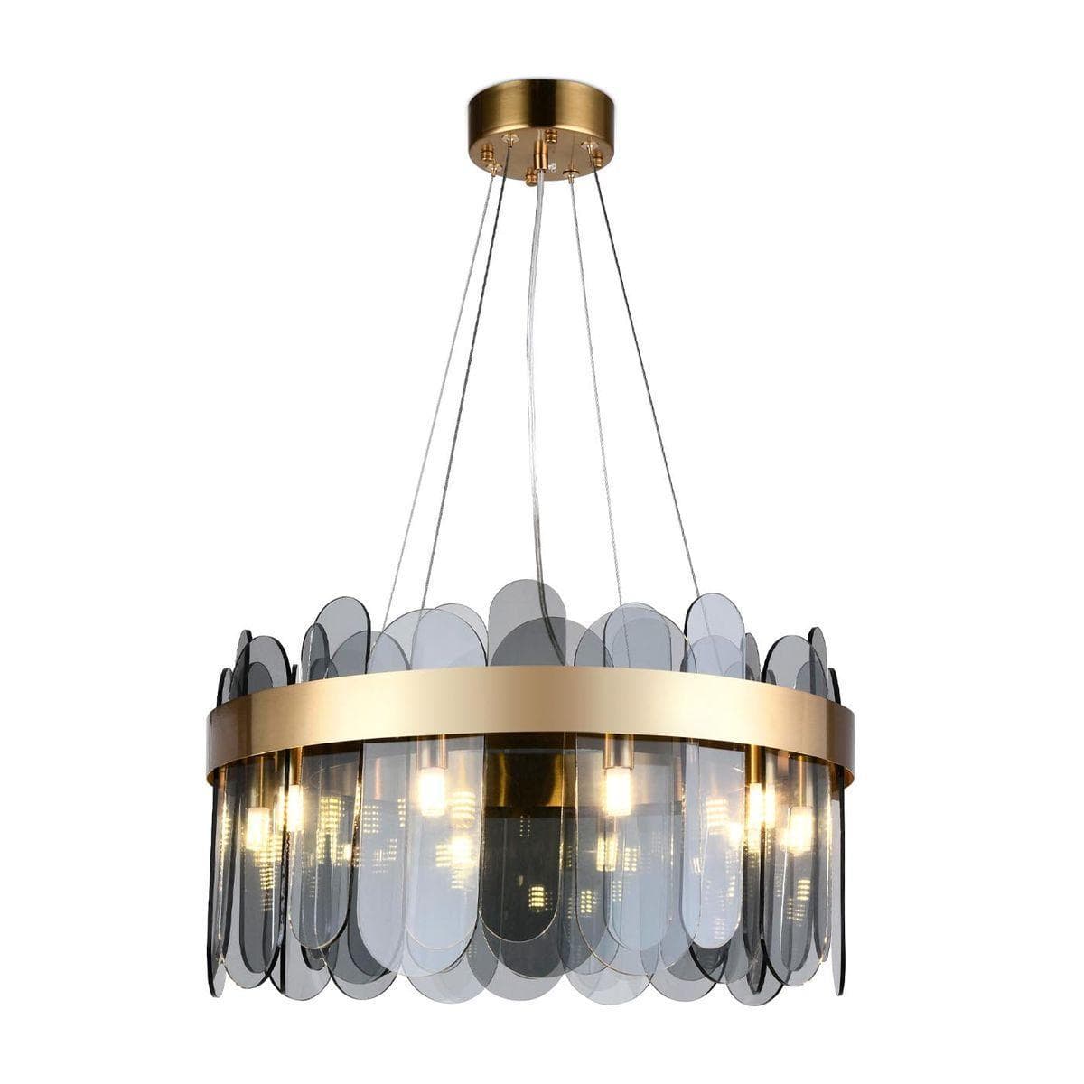 Ambrella Подвесная люстра с хрусталем TR5342/10 GD/SM золото/дымчатый G9/10 max 40W D500*770