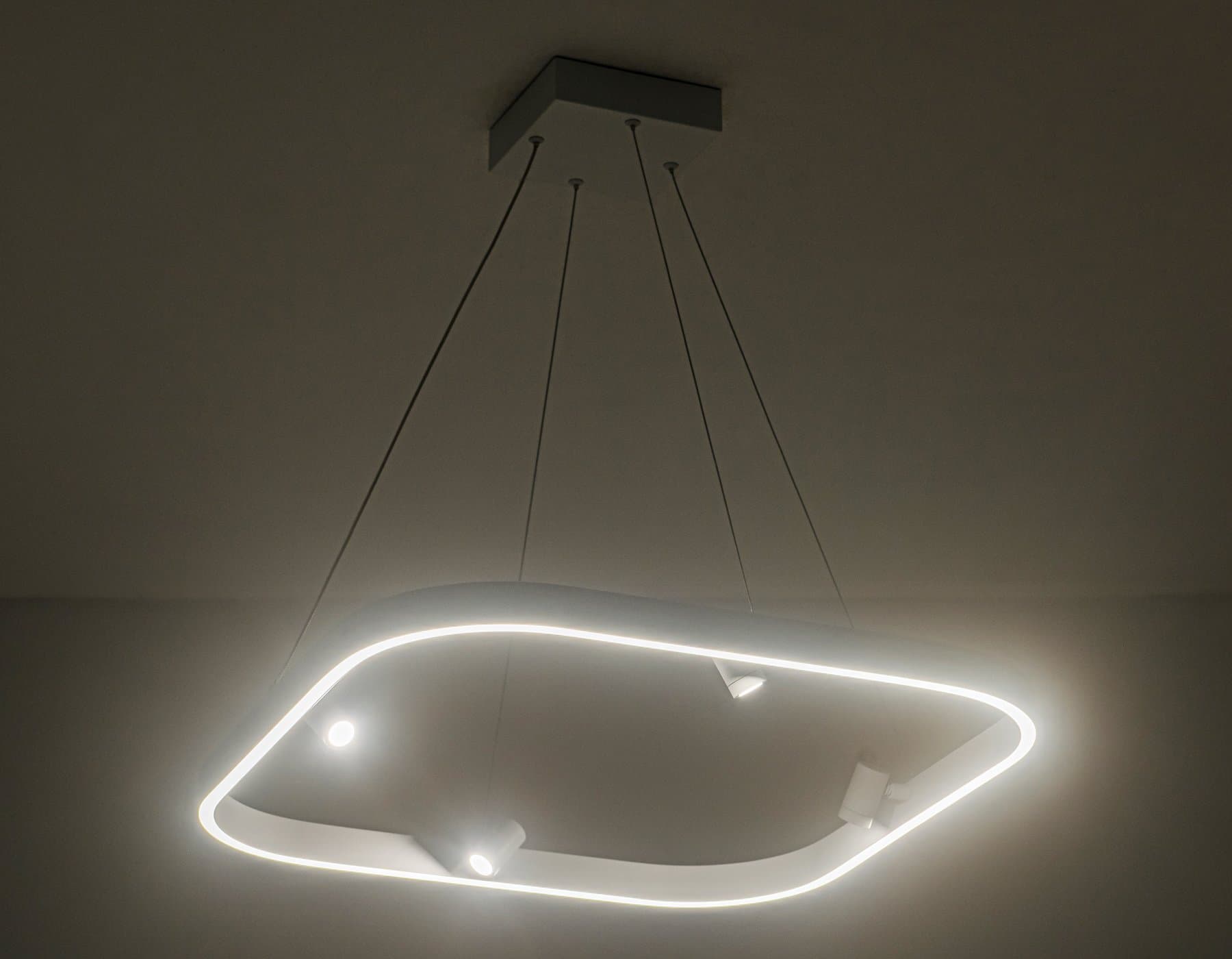 Ambrella Светильник подвесной светодиодный FL5802/1+4 WH белый 50W 3000K/4200K/6400K 600*600*1200 (без ПДУ) — миниатюра 3