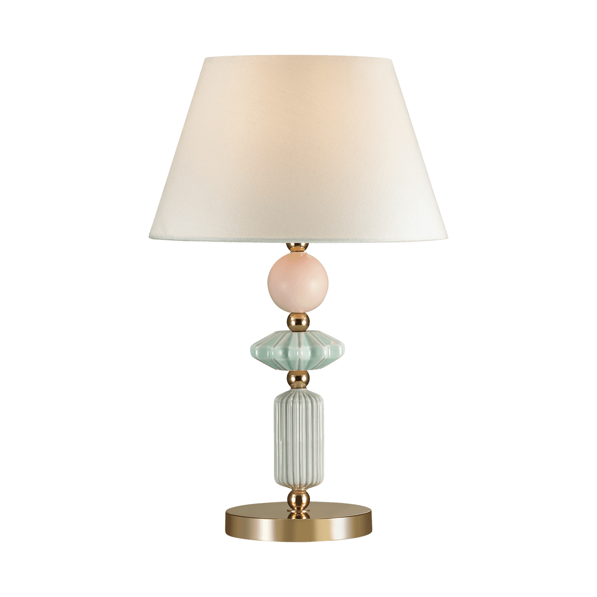Odeon Light 4861/1TB CLASSIC ODL_EX22 41 золотой/раноцветн.керамика/абажур Настольная лампа E27 1*60W 4861/1TB CANDY — миниатюра 2