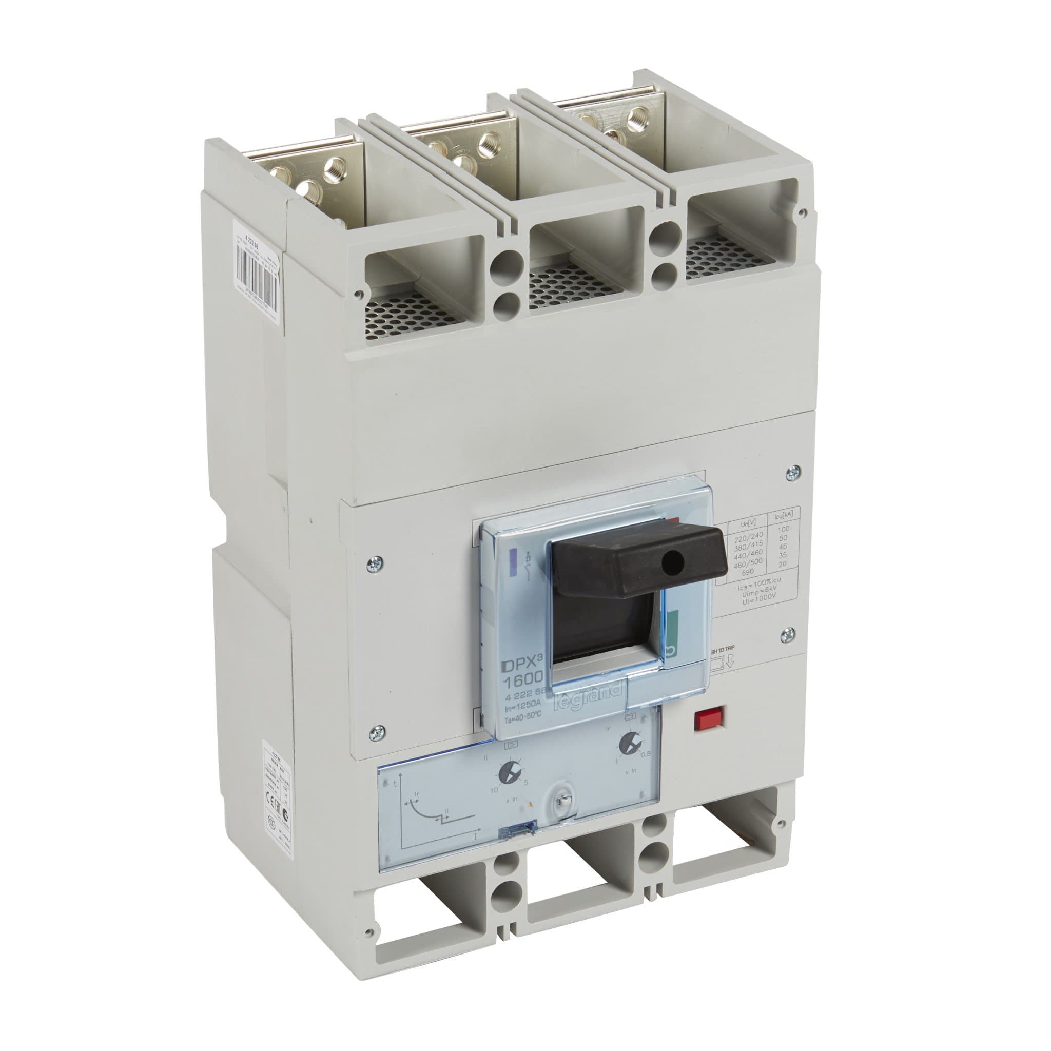 Legrand DPX3 1600 Автоматический выключатель 3P 1250А 50kA/термомагн.расц. 422266