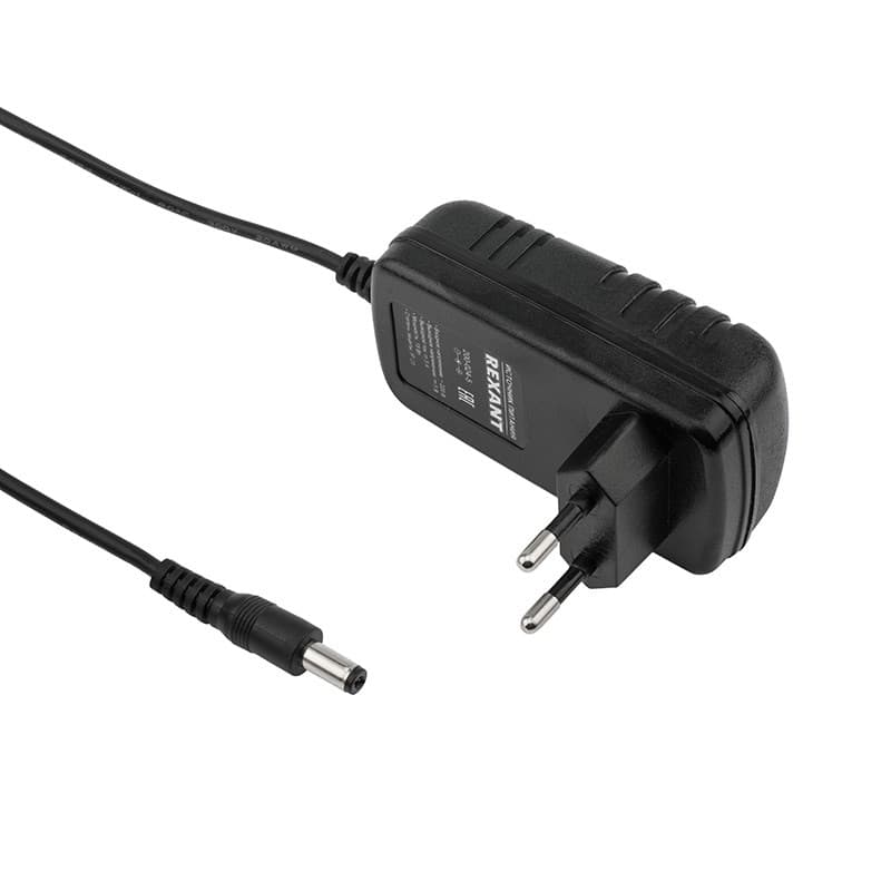 Источник питания 110-220V AC/5V DC, 3А, 15W с DC Разъемом подключения 5.5*2.1, без влагозащиты (IP23) Rexant 200-024-5
