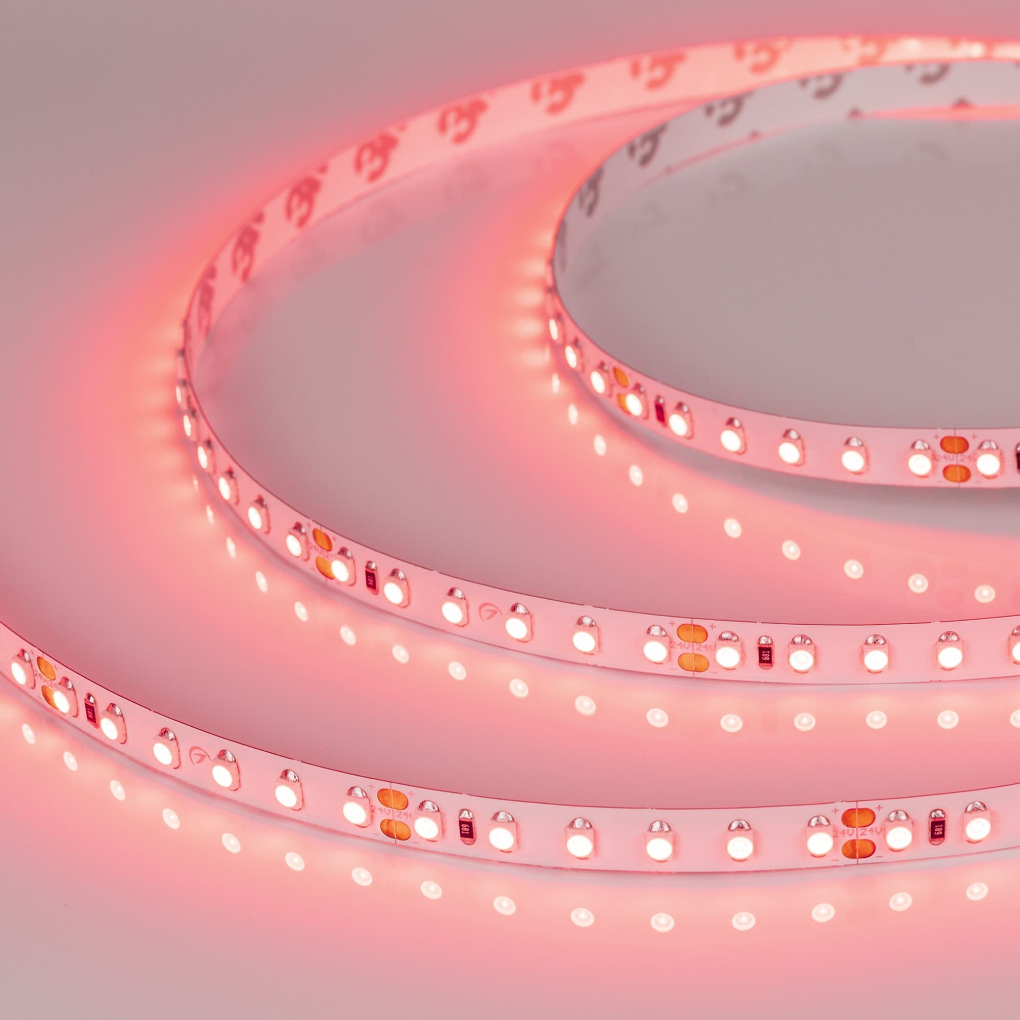 Arlight Светодиодная лента RT 2-5000 24V Red 2х (3528, 600 LED, LUX) (9.6 Вт/м, IP20) 008781(B) — миниатюра 3