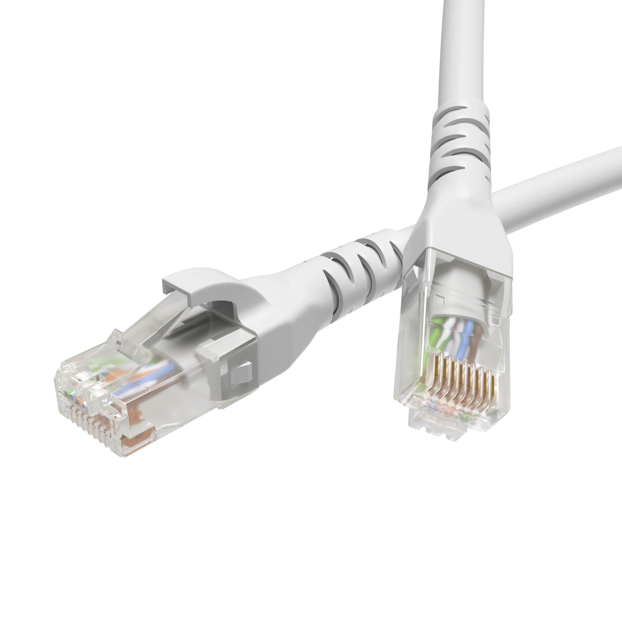 DKC Патч-корд неэкранированный CAT5E U/UTP 4х2, LSZH, белый, 0.5м