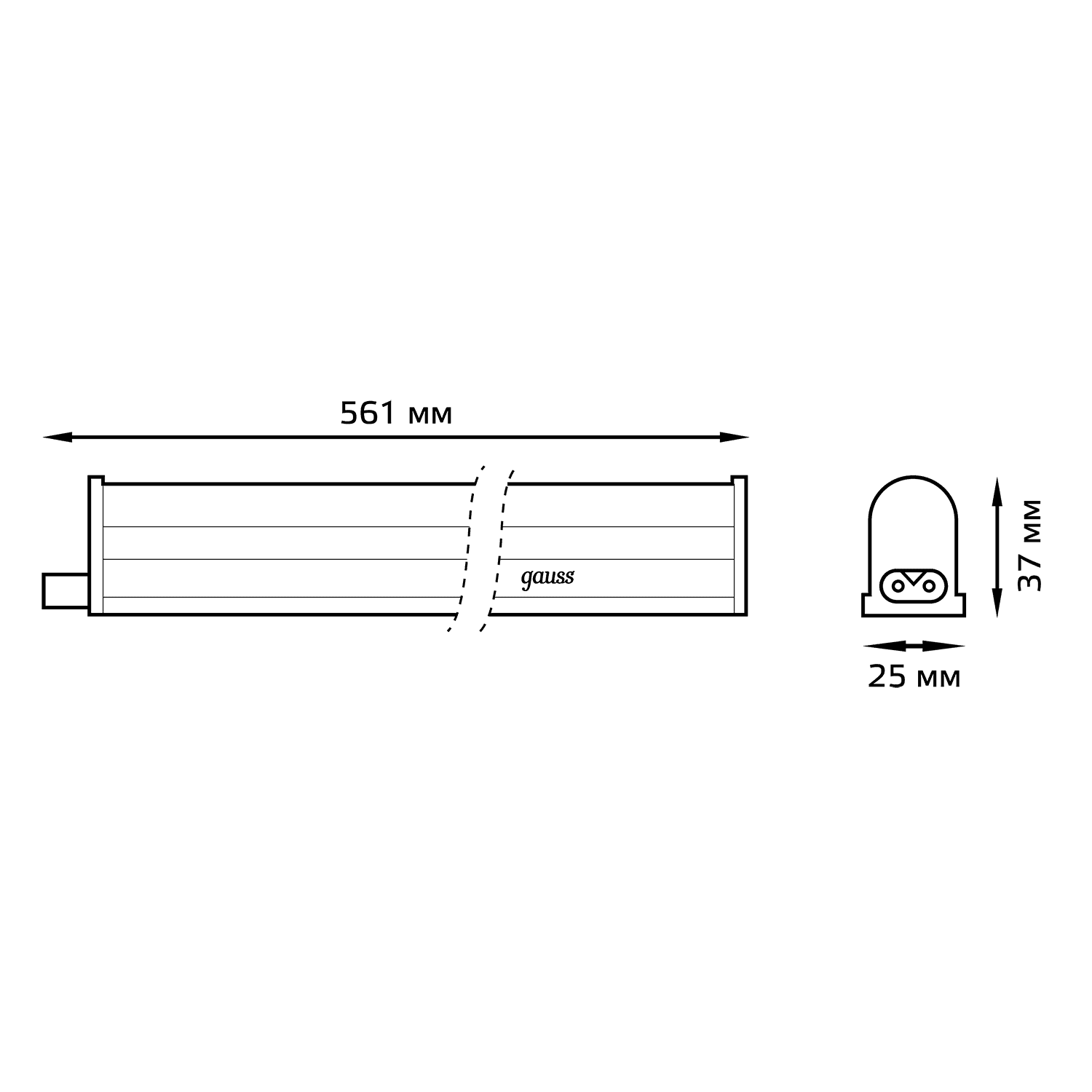 Gauss Светильник Fito для растений 8W 220lm 175-265V IP20 561*25*37мм, фиолет спектр LED 5 130411908 — миниатюра 3