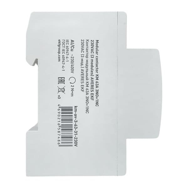 EKF Контактор модульный КМ 63А 3NO+1NC 230В АС (3 мод.) AVERES — миниатюра 4