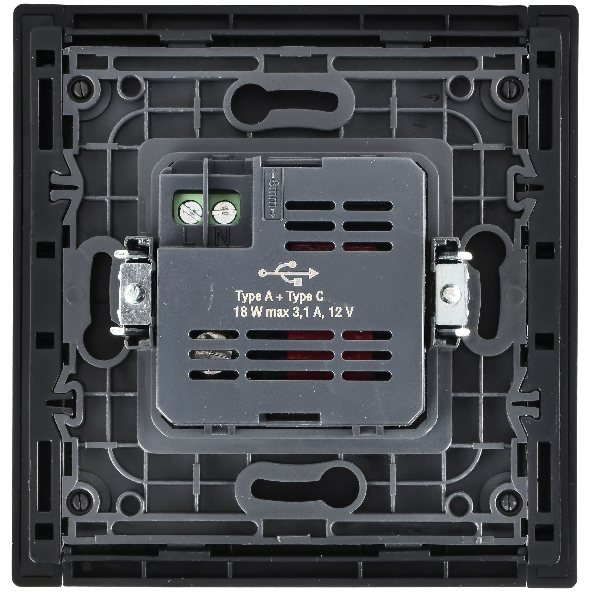 IEK FORTE&PIANO Металл Шампань Розетка USB A+C 18Вт FP651M — миниатюра 3