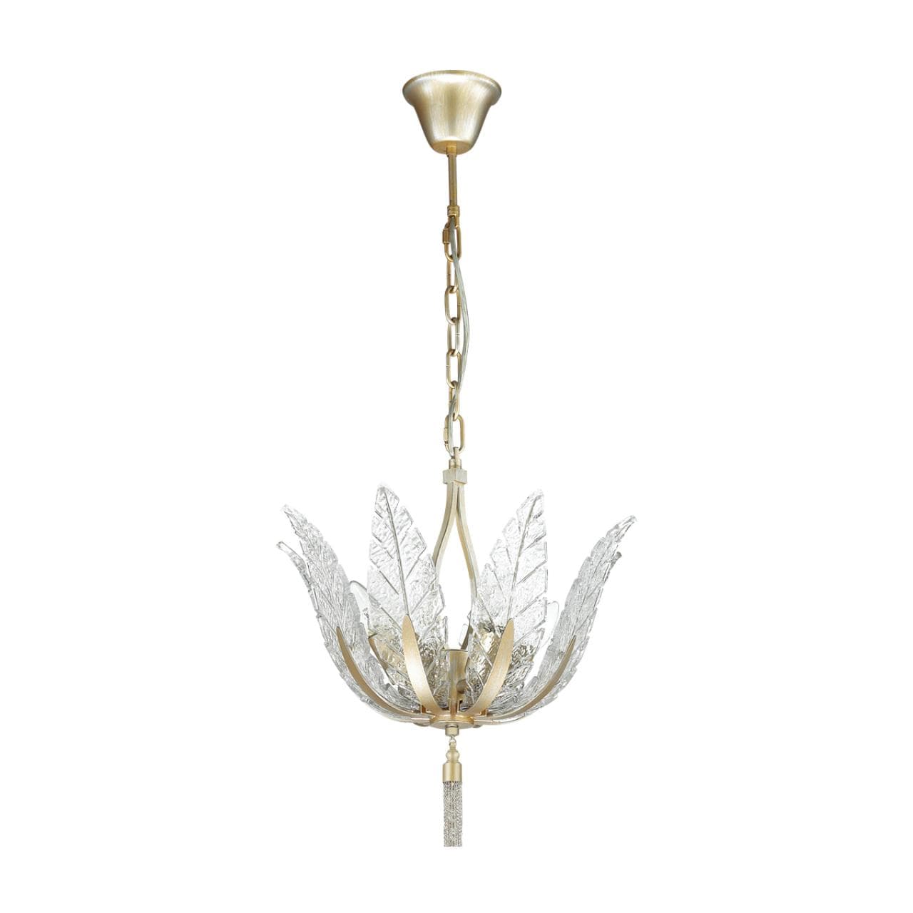 Odeon Light 4838/4 HALL ODL21 339 золотистый/стекло/металл.цепочки Люстра E14 4*40W FLOWERI — миниатюра 1