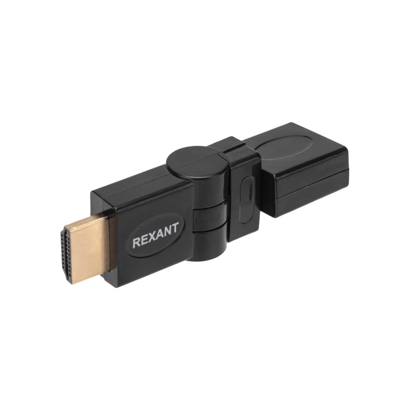 ПереходНИК шт.HDMI - гн.HDMI поворотный GOLD Rexant 17-6813 — миниатюра 1