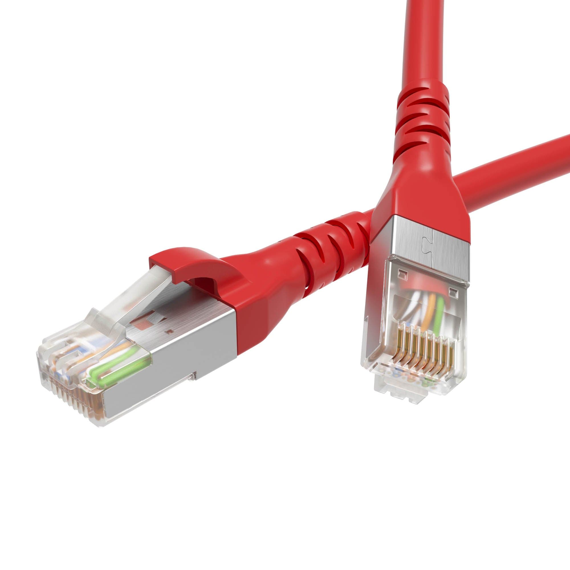 DKC Патч-корд экранированный CAT5E F/UTP 4х2, LSZH, красный, 1.0м