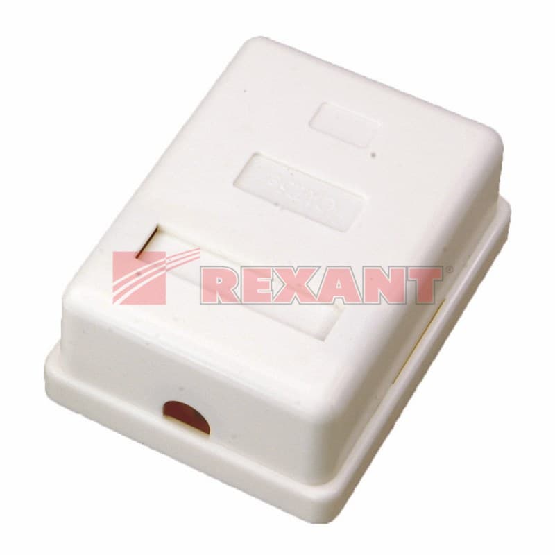Розетка компьютерная 1-порт RJ-45(8P8C), категория 5е, экранированная, внешняя Rexant 03-0122 — миниатюра 2