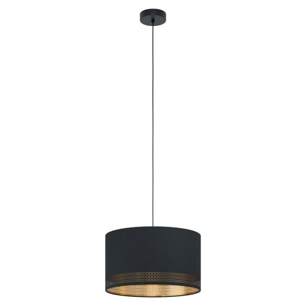 Eglo 99273 Подвес ESTEPERRA, 1x40W(E27), сталь, черный/текстиль, черный, золотой — миниатюра 1