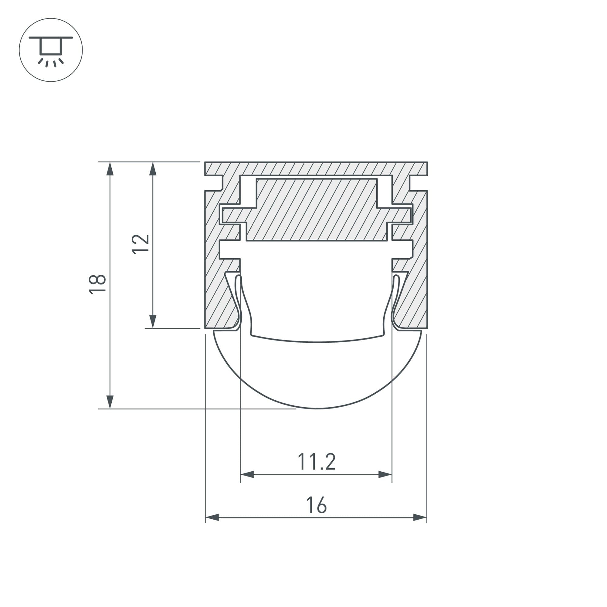 Arlight Профиль PDS-REGULOR-2000 ANOD (Алюминий) 013874 — миниатюра 4