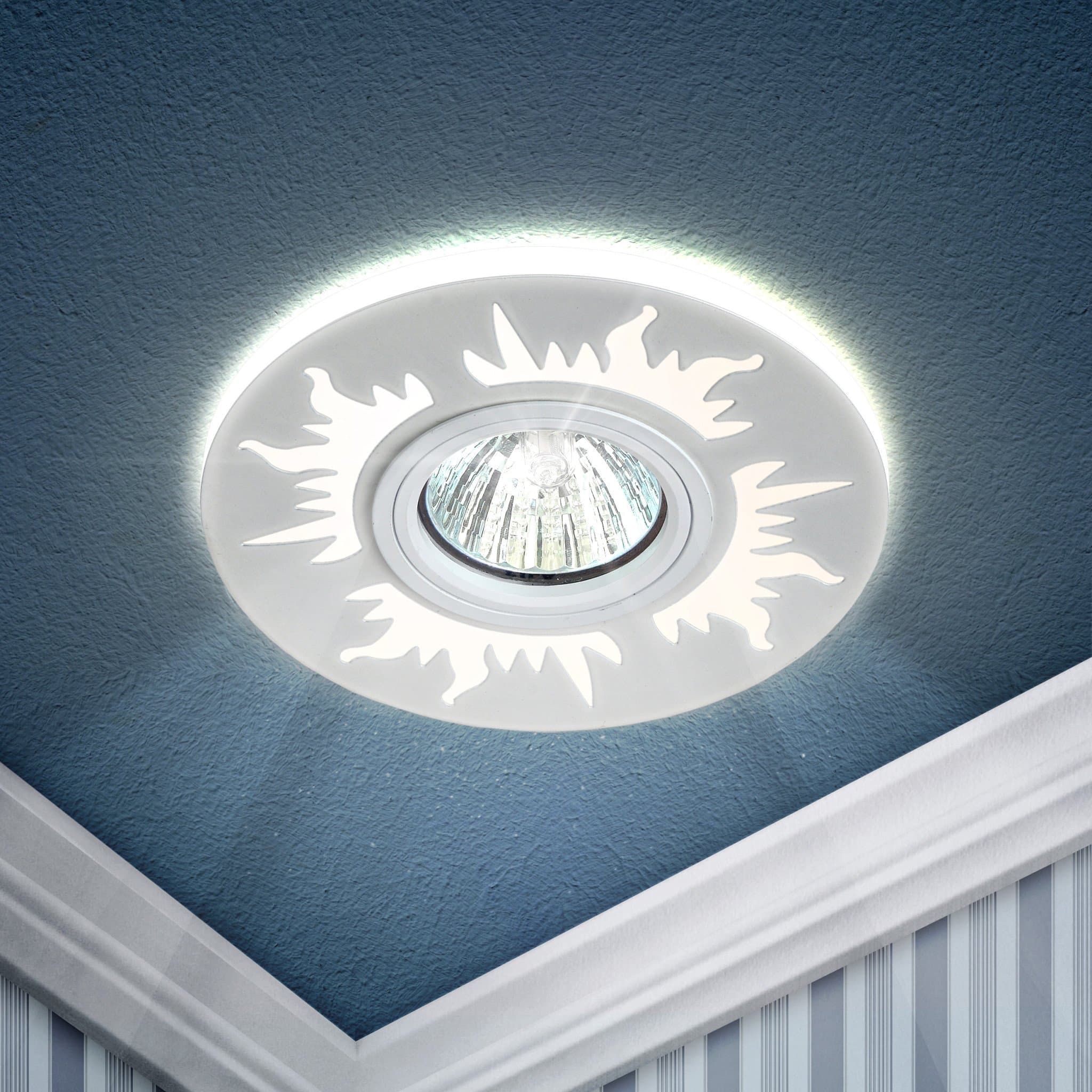 ЭРА DK LD30 WH /1Белый Светильник декор cо светодиодной подсветкой MR16, 220V, max 11W