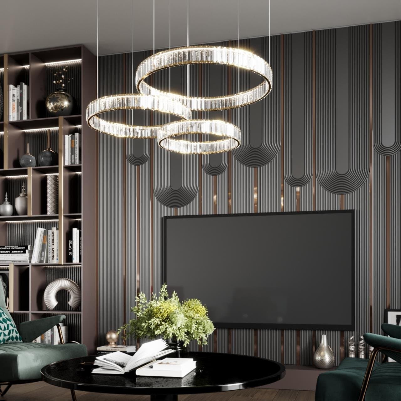 Odeon Light 5015/36L L-VISION ODL23 425 золотой/прозрачный металл/хрусталь Люстра LED 36W 4000K 4280Лм VEKIA — миниатюра 2