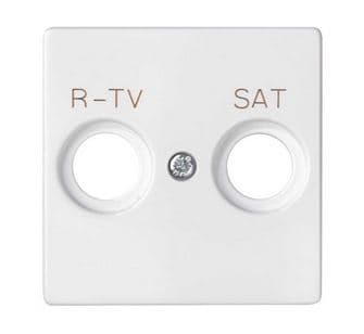 Simon S82 Concept Матовый белый, Накладка для розетки R-TV+SAT с пиктограммой "R-TV SAT" 8200097-090