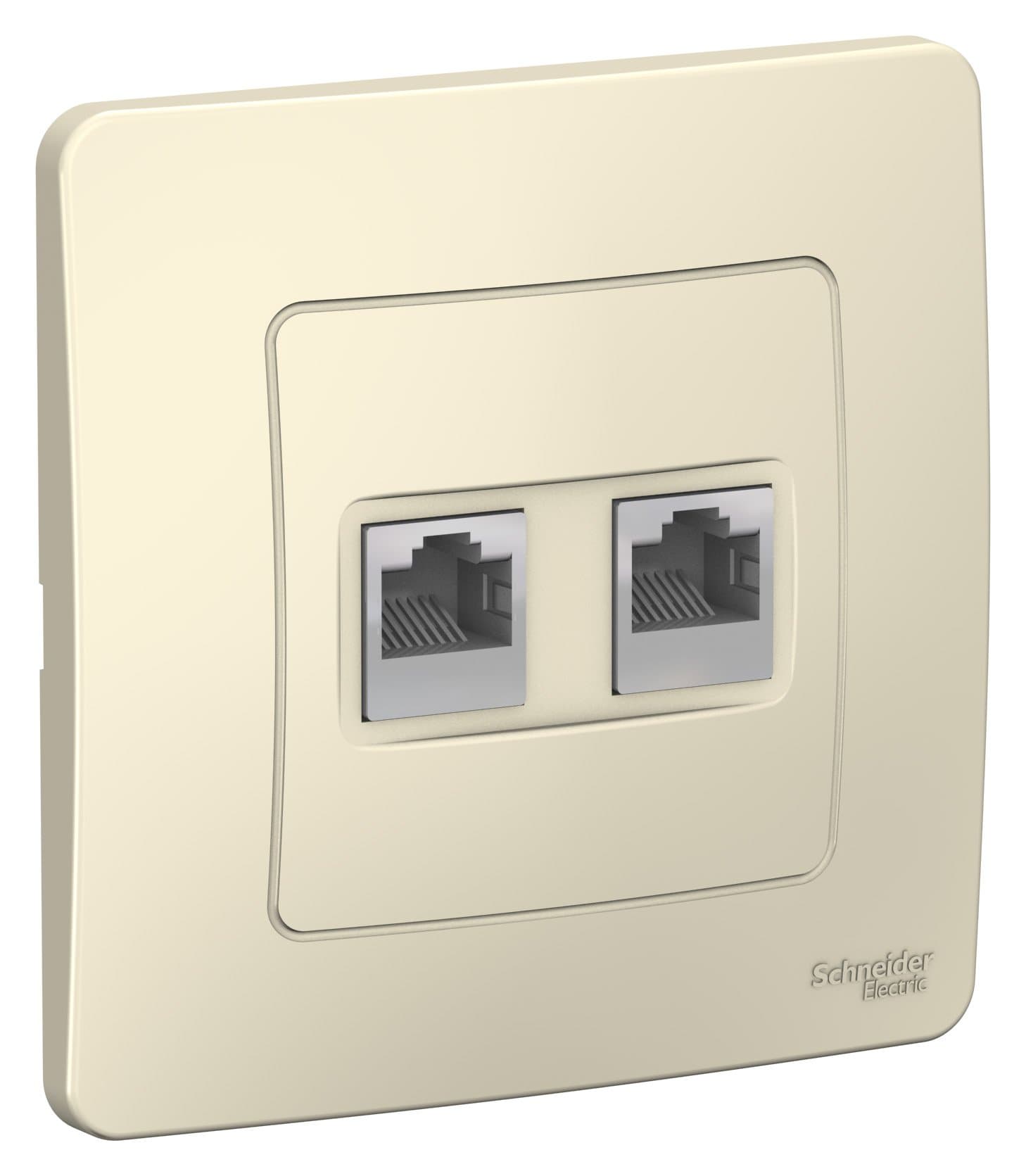 Systeme Electric Blanca внутр Молочная Розетка 2-ая компьютерная RJ45 — миниатюра 2