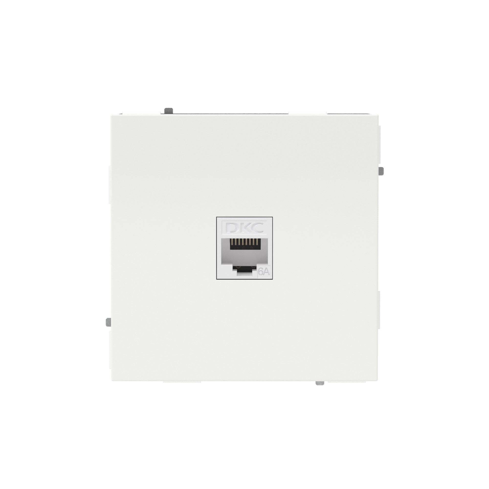 DKC KANT Компьютерная розетка RJ-45 без шторки, кат.6А одинарная,белая магнолия — миниатюра 1