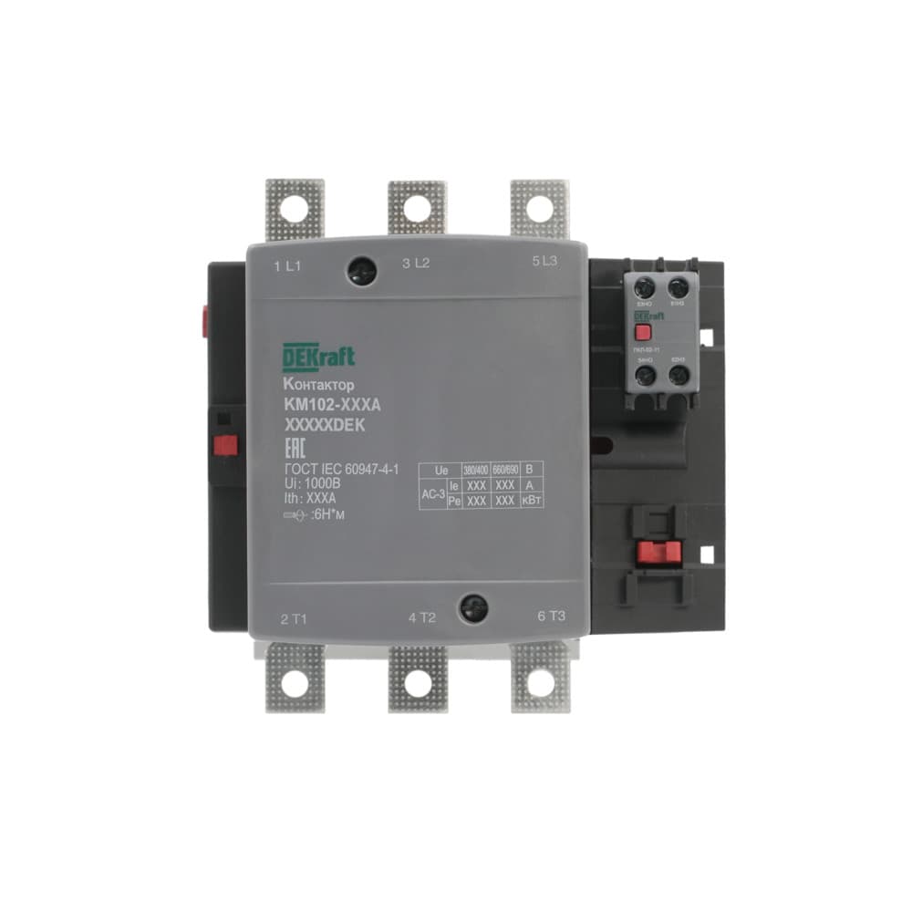 Dekraft Контактор 185А 110В_АС АС3_ АС4 1НО+1НЗ КМ-102 — миниатюра 1