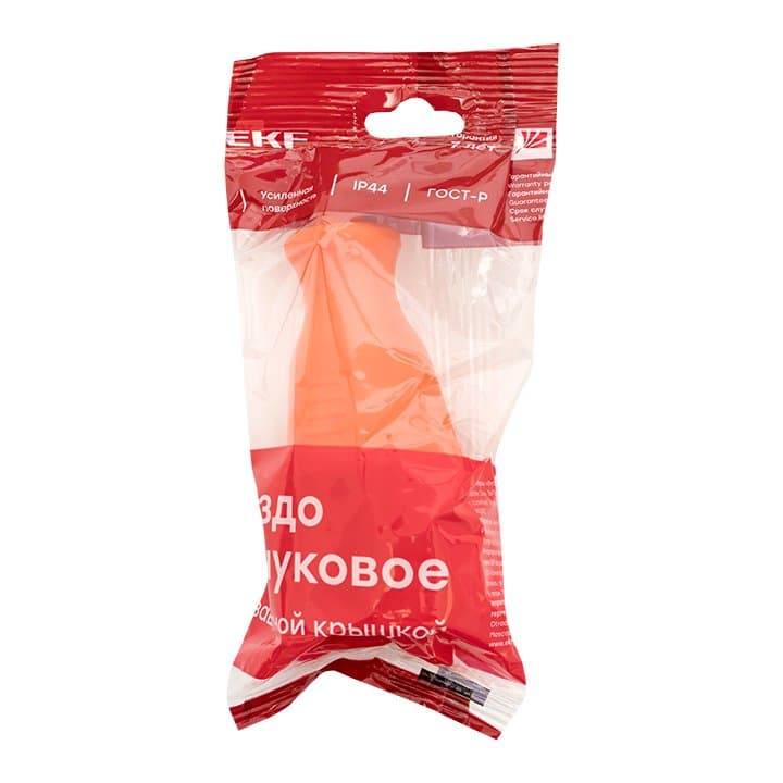 EKF PROxima Роз. перенос. с защитной крышкой оранжевая каучуковая 230В 2P+PE 16A IP44 PRO — миниатюра 3