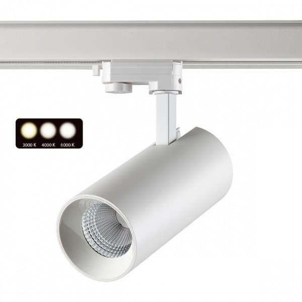 Novotech 358748 PORT NT21 099 белый Трехфазный трековый светодиодный светильник с переключ. цв.температуры IP20 LED 3000К\4000К\6000К 30W 100-265V NAI