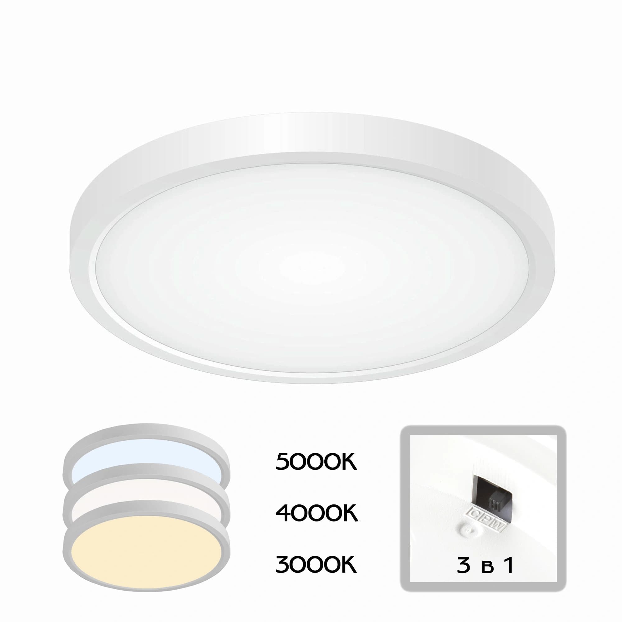 CITILUX CL738180V Бейсик Белый Светильник накладной LED 18W*Мульти