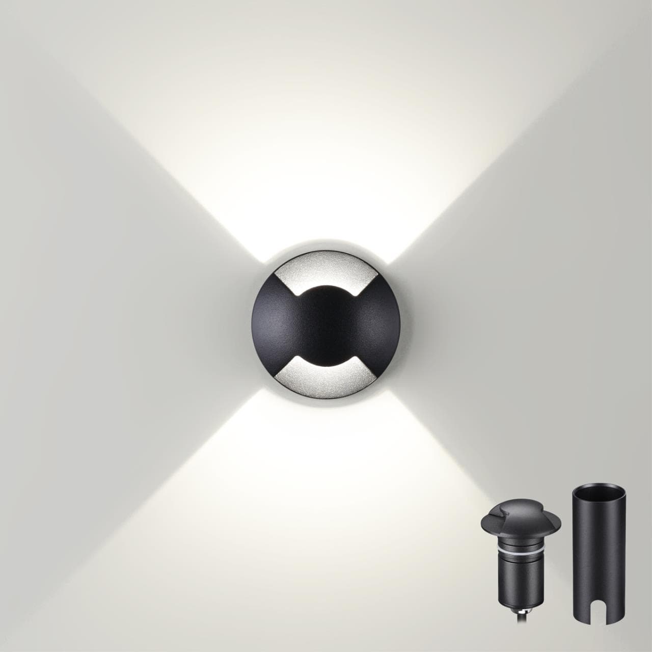 Odeon Light 6662/2GL NATURE ODL24 черный/металл Встраиваемый грунтовый светильник IP67 LED 3W 4000K 12V/24V WALD