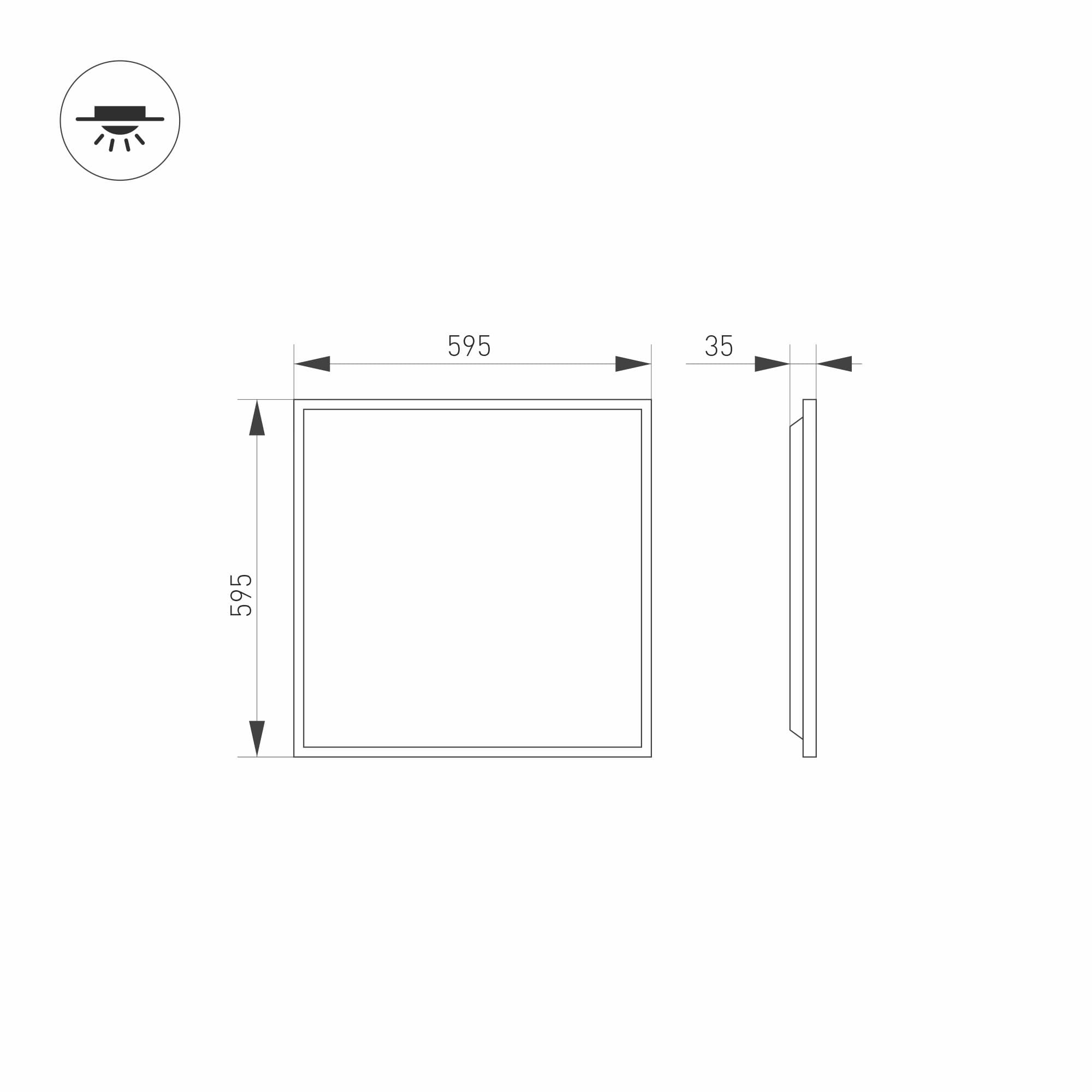 Arlight Светильник DL-TITAN-S600x600-40W Day4000-MIX (WH, 120 deg, 30-42V, 950mA) (IP20 Металл, 3 года) 032783 — миниатюра 2