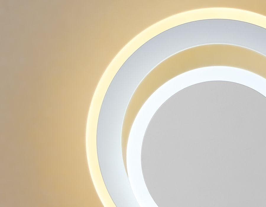 Ambrella Настенный светодиодный светильник с выключателем FA560 WH/S белый/песок LED 3000K/6400K 24W 200*200*60 — миниатюра 2