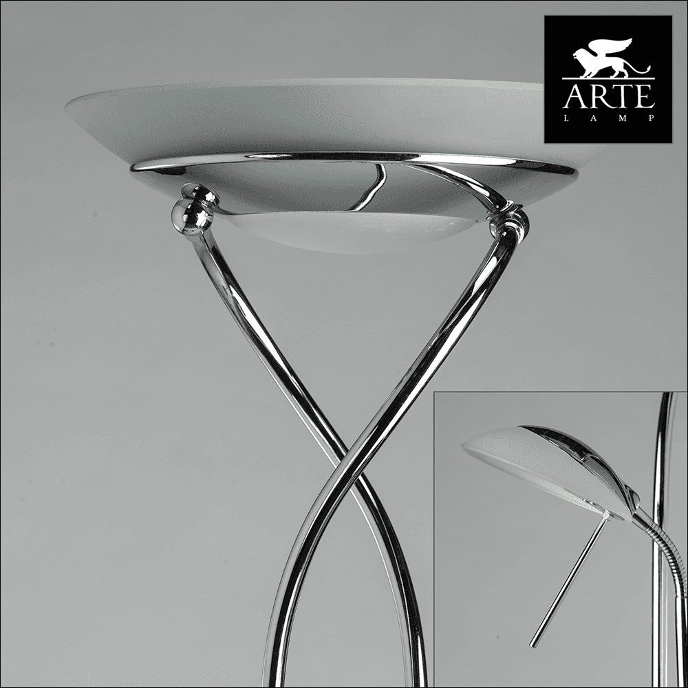 Arte Lamp Duetto Хром/Белый Торшер 1x230W, 1x33W 1xR7S-118mm, 1xG9 1x2300,1x330lm A4399PN-2CC — миниатюра 3