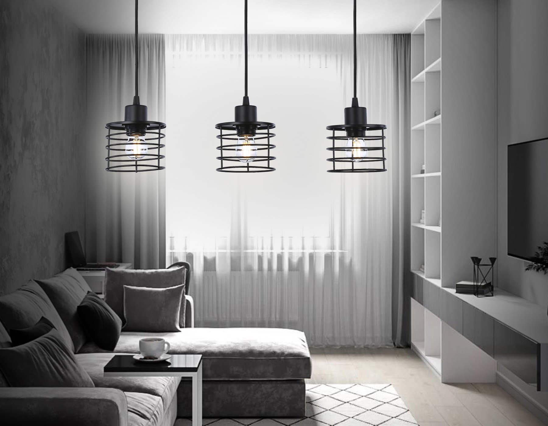 Ambrella Подвесной светильник в стиле лофт TR8075/3 BK черный E27*3 max 40W 582*120*1040 — миниатюра 2